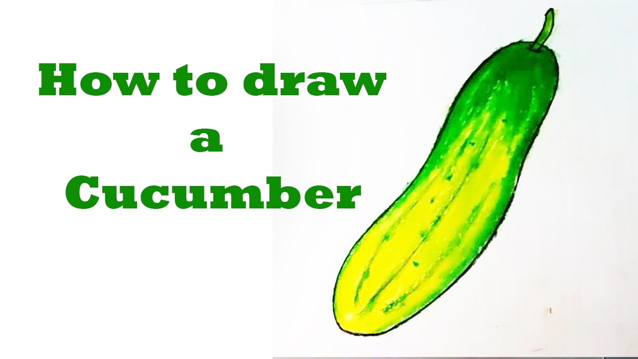 1280x720 How To Draw A Cucumber Step - Cucumber Drawing