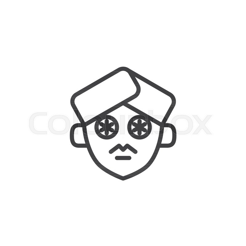 800x800 cucumber slices on face outline icon stock vector colourbox - Cucumber Slice Drawing
