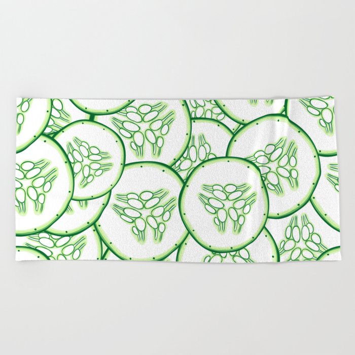 700x700 cucumber slices pattern design beach towel - Cucumber Slice Drawing