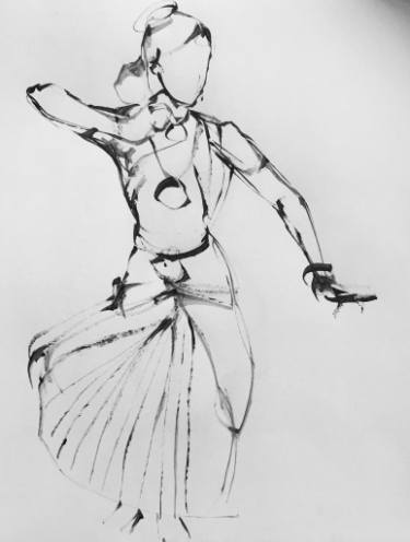 375x496 Bharathanatyam Dancer Drawing - Culture Drawing