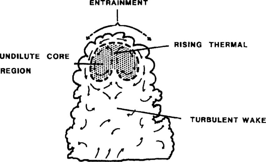 850x519 conceptual drawing of a developing cumulus cloud showing a rising - Cumulus Cloud Drawing
