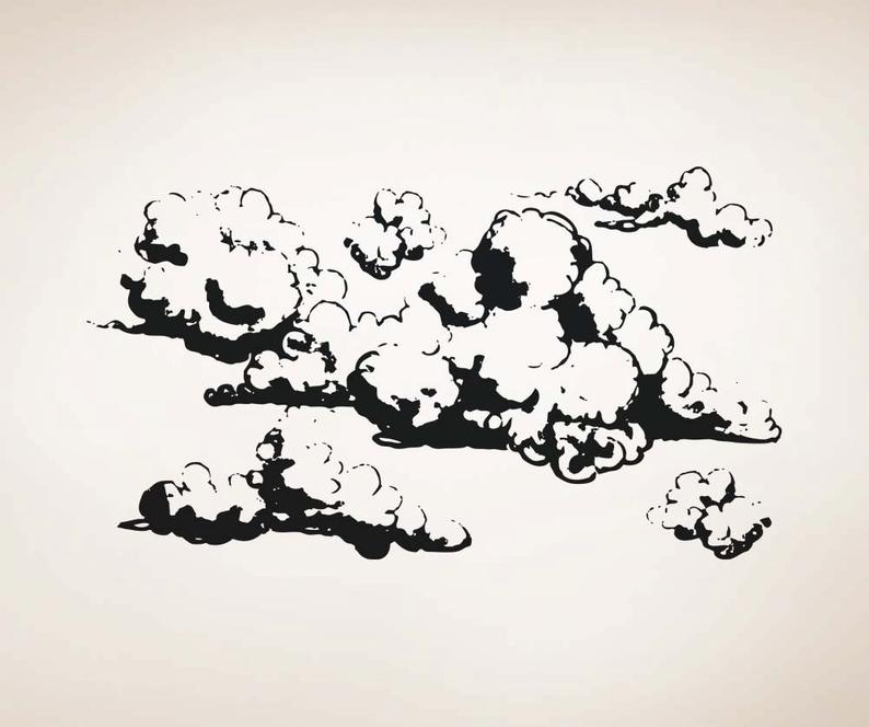 794x664 Vinyl Wall Art Decal Sticker Cumulus Clouds Etsy - Cumulus Cloud Drawing