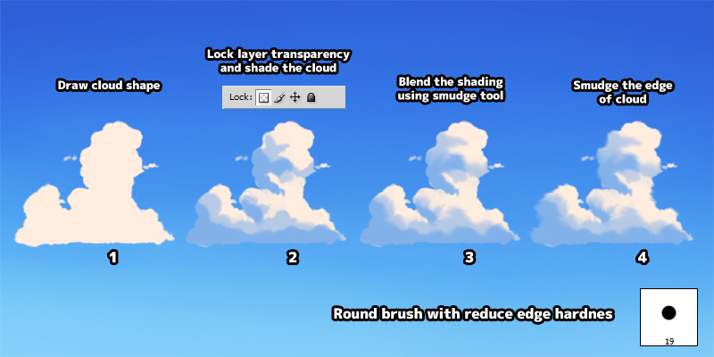 800x400 Anime Cloud Tutorial - Cumulus Cloud Drawing
