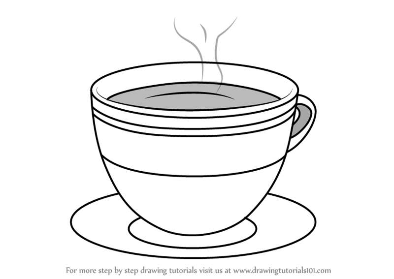 800x567 learn how to draw a cup with saucer - Cup And Saucer Drawing