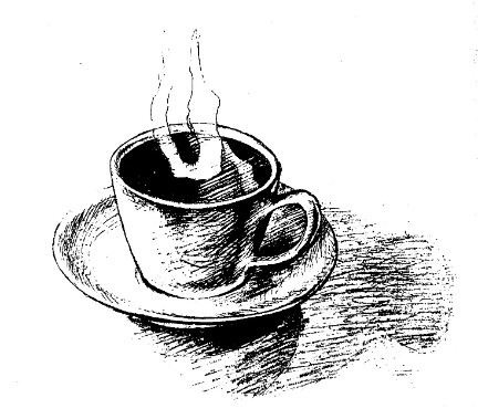 432x379 Spacetime Drawing Room - Cup And Saucer Drawing