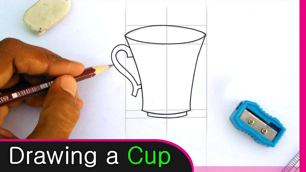 1280x720 How To Draw A Cup Sketch - Cup Drawing