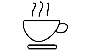 320x180 Coffee Tea Cup With Smoke Line Drawing Illustration Animation - Cup Drawing