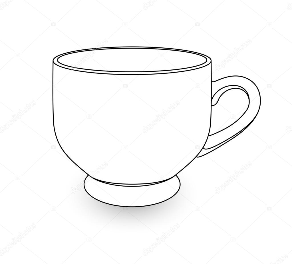 1023x924 Cup Drawing Sketch For Free Download - Cup Line Drawing