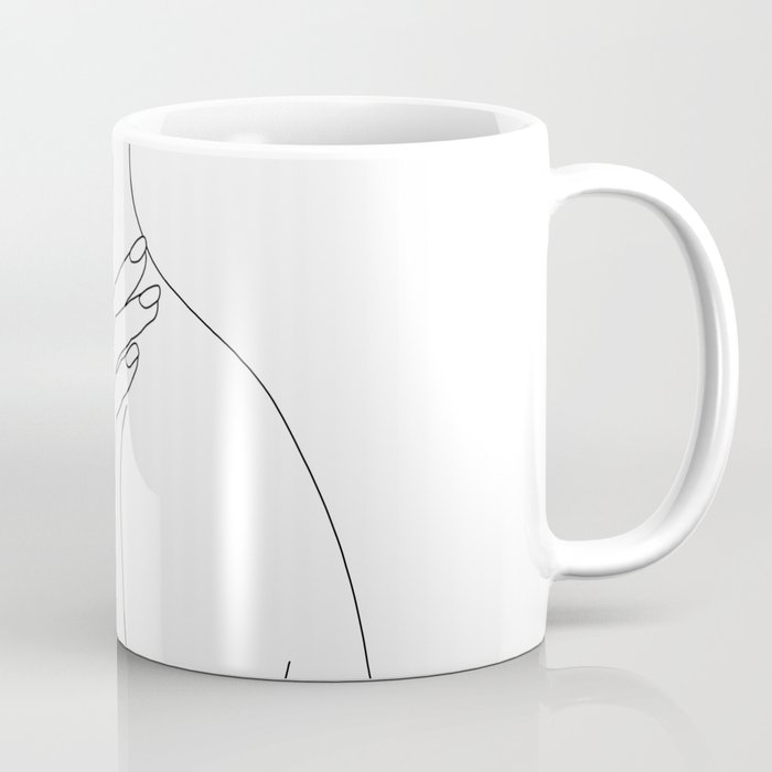 700x700 Female Body Line Drawing - Cup Line Drawing