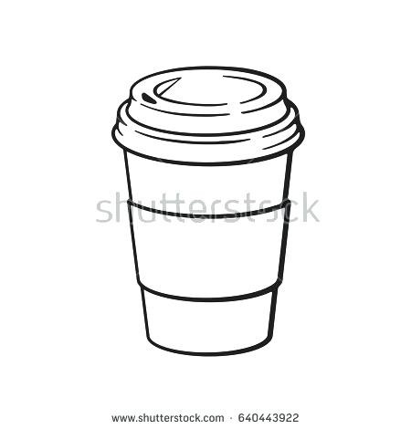 450x470 Hot Coffee Tea Cup Line Drawing Illustration Animation Trasnparent - Cup Line Drawing