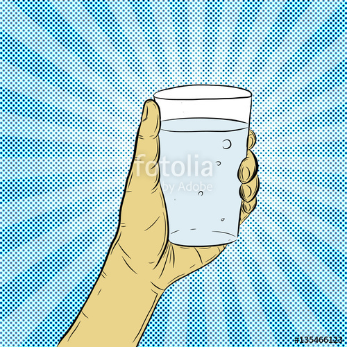 500x500 Hand With Glass Of Water Bottle Of Water - Cup Of Water Drawing
