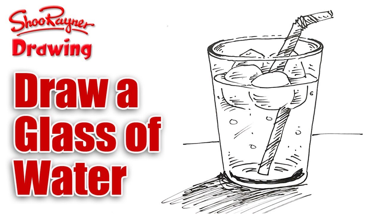 1280x720 How To Draw A Glass Of Iced Water Real Easy - Cup Of Water Drawing