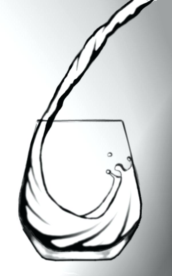 600x960 Water Drawing Water Drawing Pencil - Cup Of Water Drawing