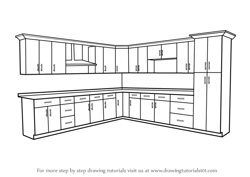 800x566 Learn How To Draw Kitchen Cabinets - Cupboard Drawings