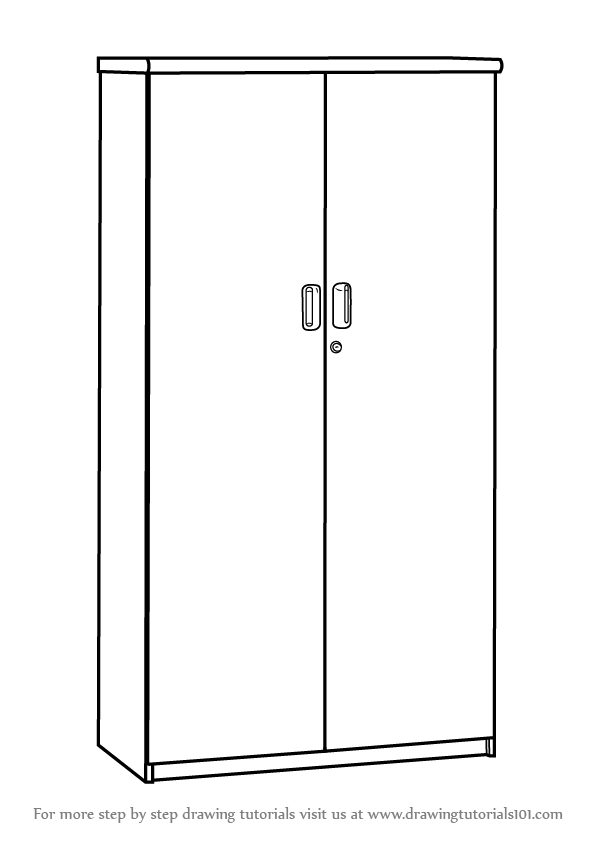 596x843 Learn How To Draw A Cupboard - Cupboard Drawings