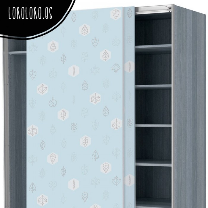 700x700 Sky Blue Vinyl With Leaves For Cupboard And Doorslokoloko - Cupboard Drawings