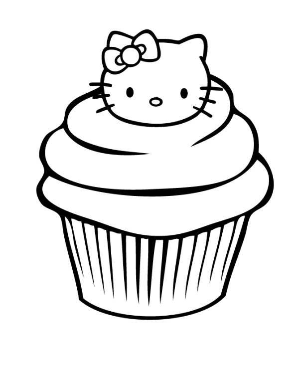 600x752 Cute Cupcake Clipart Black And White Great Free Clipart - Cupcake Black And White Drawing