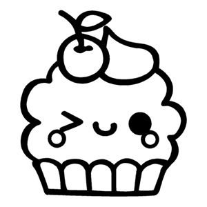 300x300 Cupcake Drawing Black And White - Cupcake Black And White Drawing