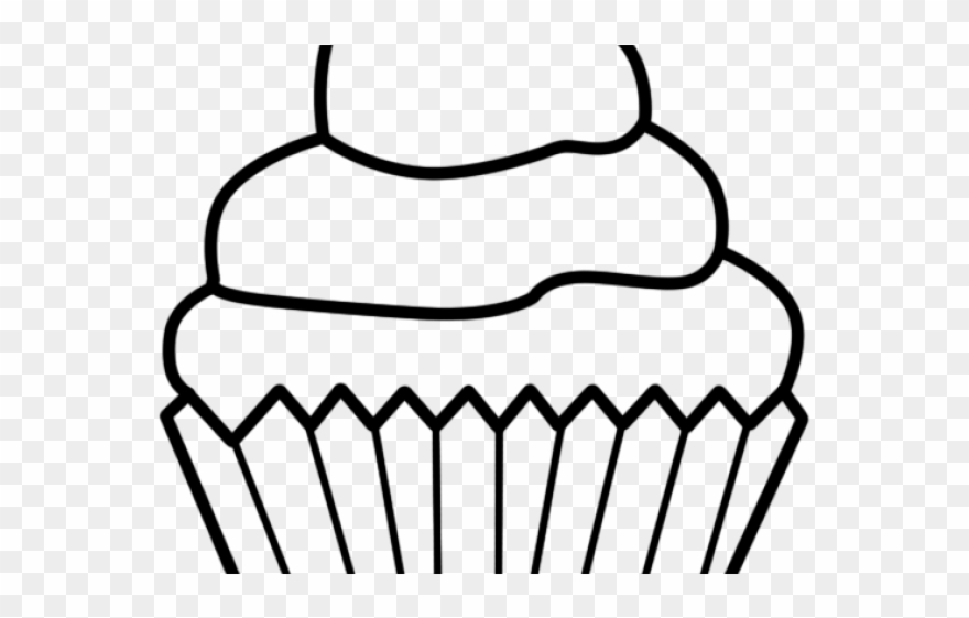 880x561 Cake Clipart Easy - Cupcake Black And White Drawing