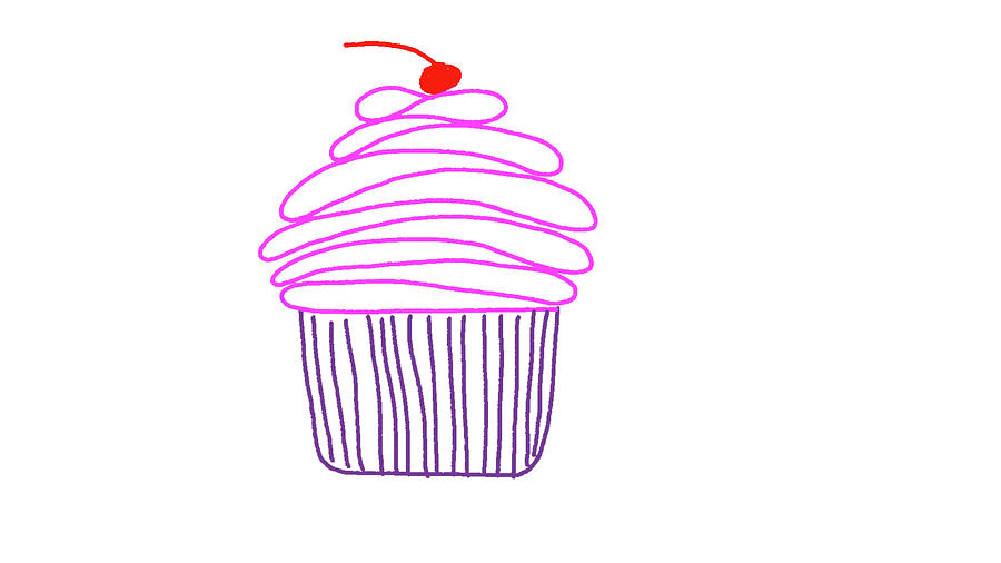 900x506 Cupcake Drawing Drawing - Cupcake Drawing