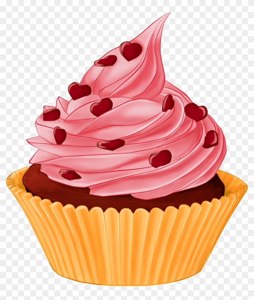 840x992 Cupcake Red Velvet Cake Milk Drawing Illustration - Cupcake Drawing