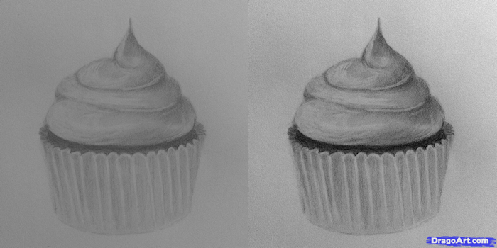 700x350 How To Draw Cupcakes, Step - Cupcake Drawing