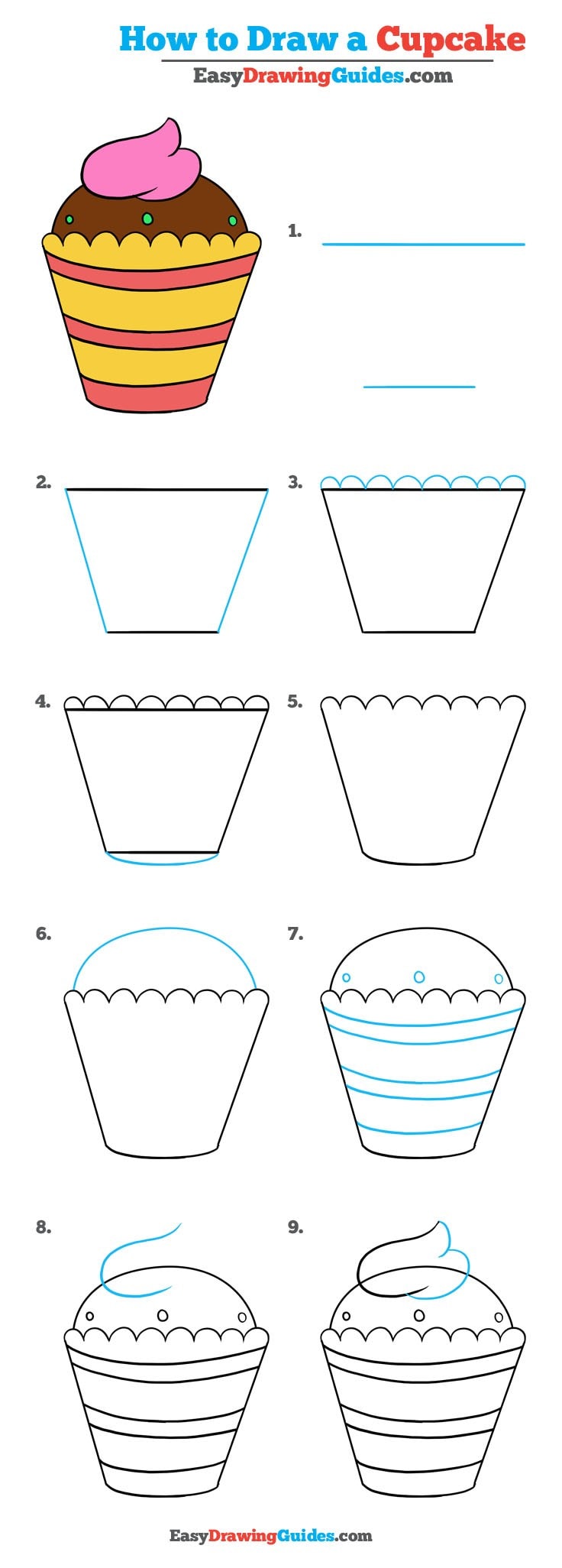 736x2052 How To Draw A Cupcake - Cupcake Drawing