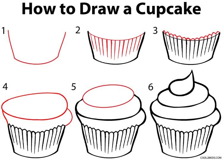 750x538 How To Draw A Cupcake Step - Cupcake Drawing