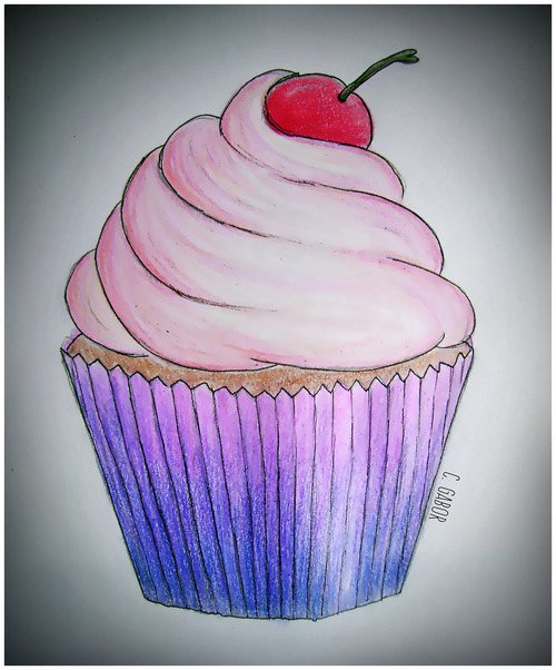 Cupcake Drawing at PaintingValley.com | Explore collection of Cupcake ...