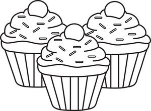 300x221 cupcake black white sprinkles clipart - Cupcake Drawing Black And White