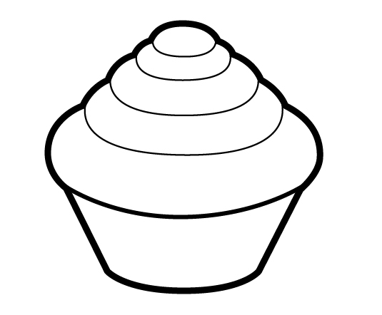 535x442 Cupcake Outline Clipart Black And White Free - Cupcake Drawing Black And White