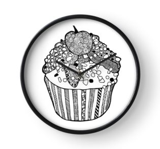 315x294 Cupcake Print Draw Zentangle Black And White Posters - Cupcake Drawing Black And White