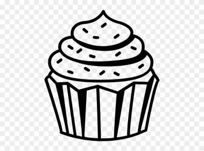 400x296 Getdrawings Png - Cupcake Drawing Black And White