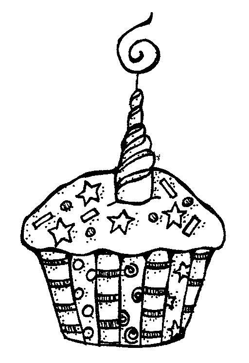 512x745 Clipart Black And White Cupcake Collection - Cupcake Drawing Black And White