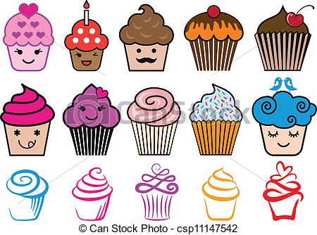 450x334 cute cupcake designs, vector set cute cupcake designs with candle - Cupcake Drawing Designs