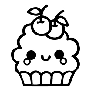 300x300 Kawaii Cupcake - Cupcake Drawing Designs