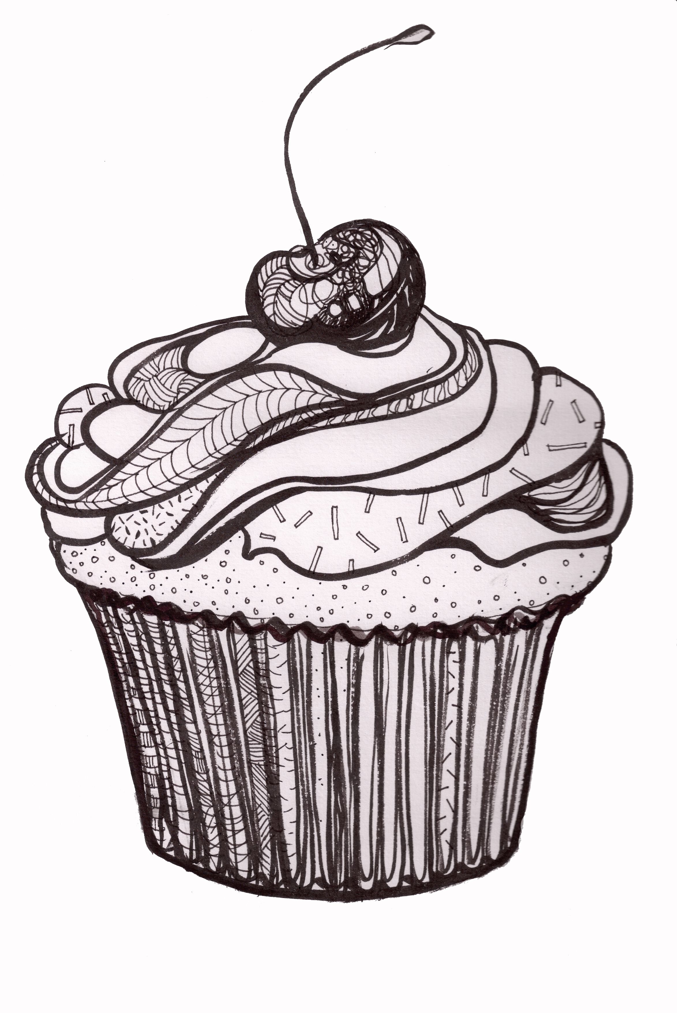 2347x3507 Tatoos Illustrations - Cupcake Drawing Designs