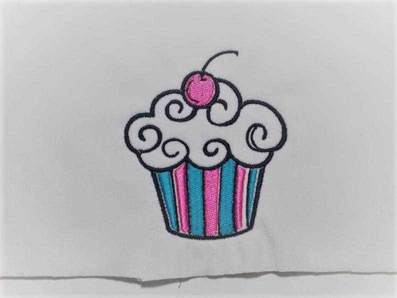 794x596 cupcake embroidery design birthday embroidery design first etsy - Cupcake Drawing Designs