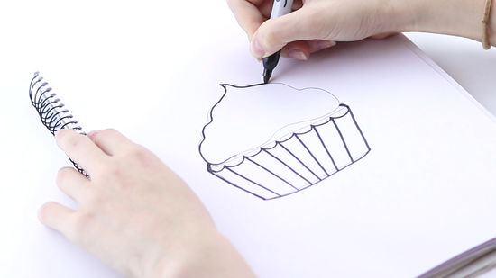 550x309 Easy Cute Designs To Draw Ways To Draw A Cupcake Wikihow How - Cupcake Drawing Easy