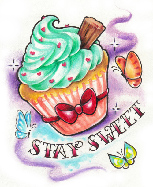 500x609 Cupcakes Drawing Free Download Clip Art - Cupcake Drawing Images