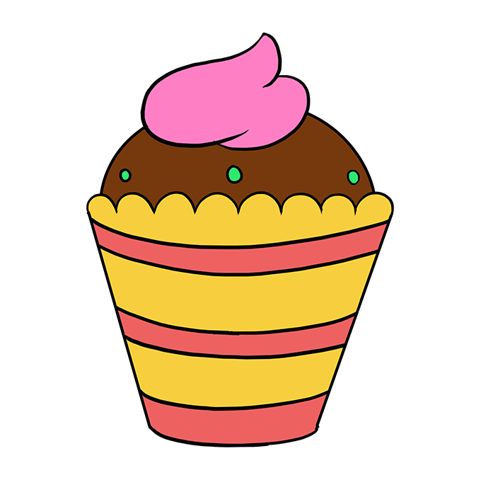 680x678 How To Draw A Cupcake - Cupcake Drawing Images