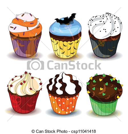 450x470 Halloween Cupcake Drawing Vector Halloween Cupcakes Vector Clip - Cupcake Drawing Images