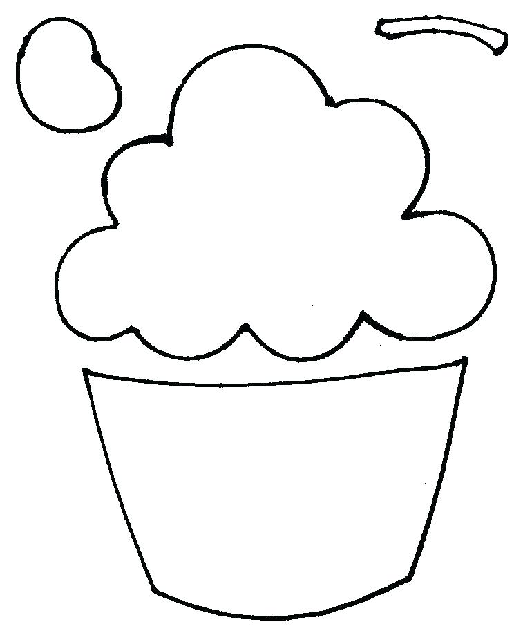 757x916 cupcake outline printable free cupcake drawing template definition - Cupcake Drawing Outline