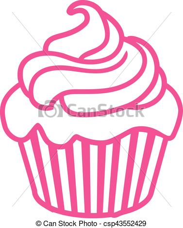 377x470 Pink Cupcake Outline Contour - Cupcake Drawing Outline