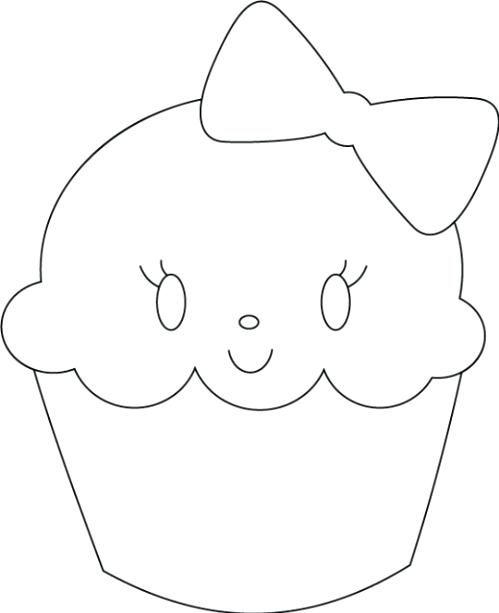 499x613 Template Template Monster Reviews Cupcake Outline Best Photos - Cupcake Drawing Outline
