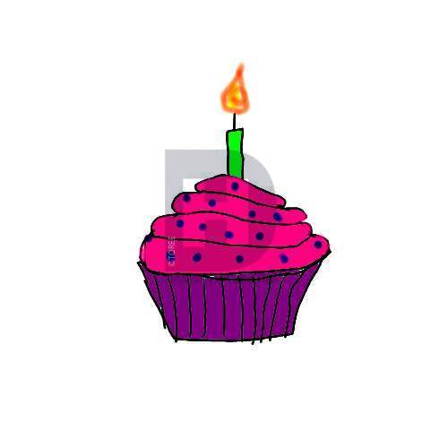 500x500 how to draw a birthday cupcake, step - Cupcake Drawing Pictures