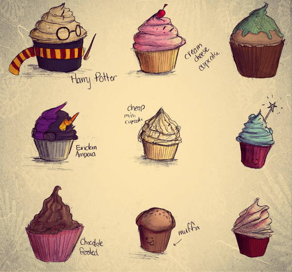600x559 cupcake drawings - Cupcake Drawing Pictures