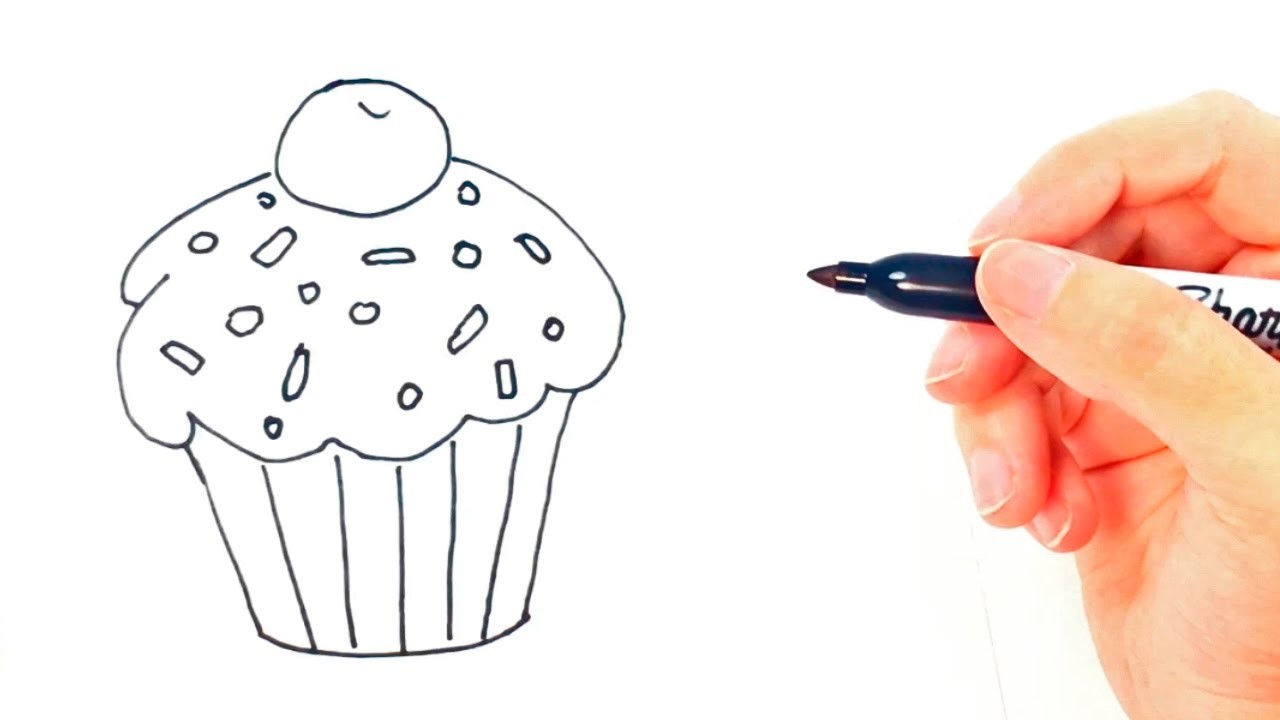 1280x720 how to draw a cupcake for kids, cupcake drawing lesson step - Cupcake Drawing Step By Step