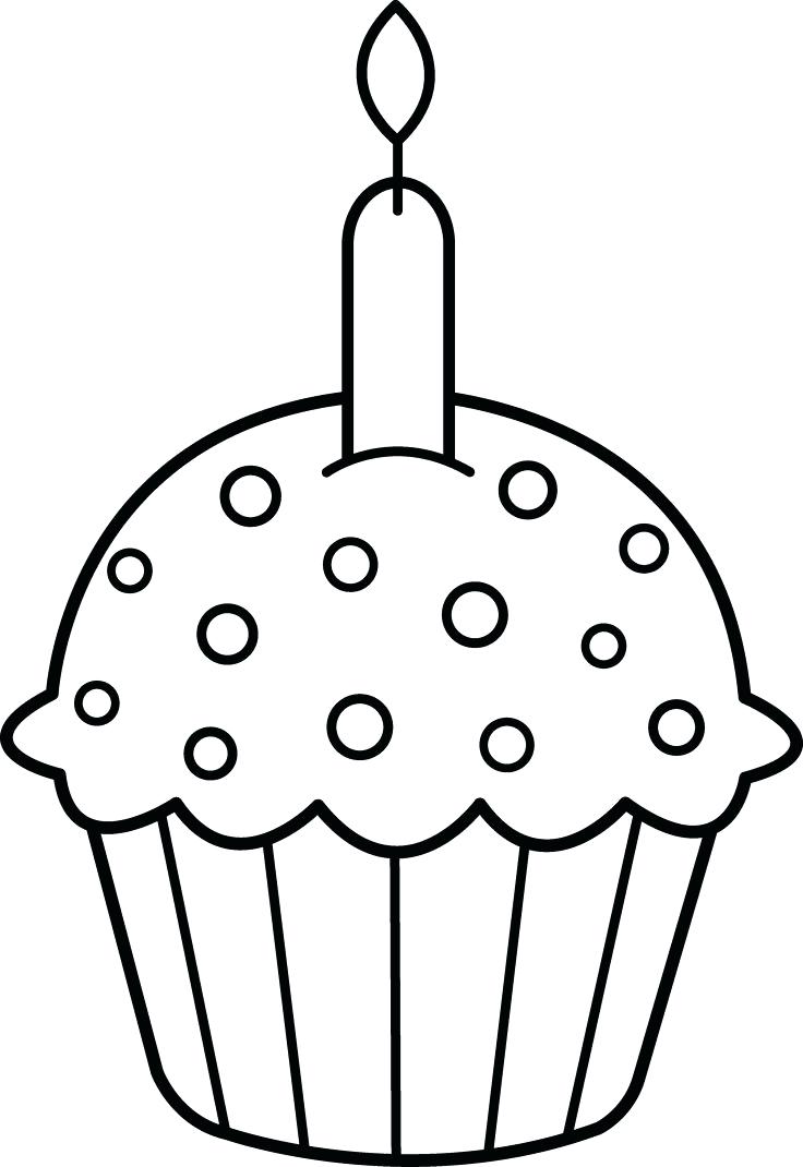 736x1070 Cupcake Template To Color - Cupcake Drawing Template
