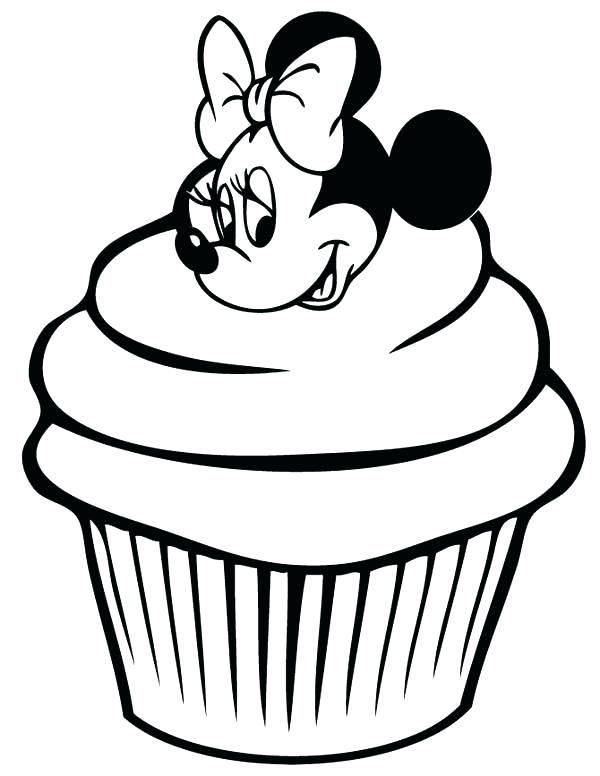 600x776 Picture Of A Cupcake To Color - Cupcake Line Drawing